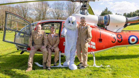 Easter bunny arrives in helicopter | News | Naomi House