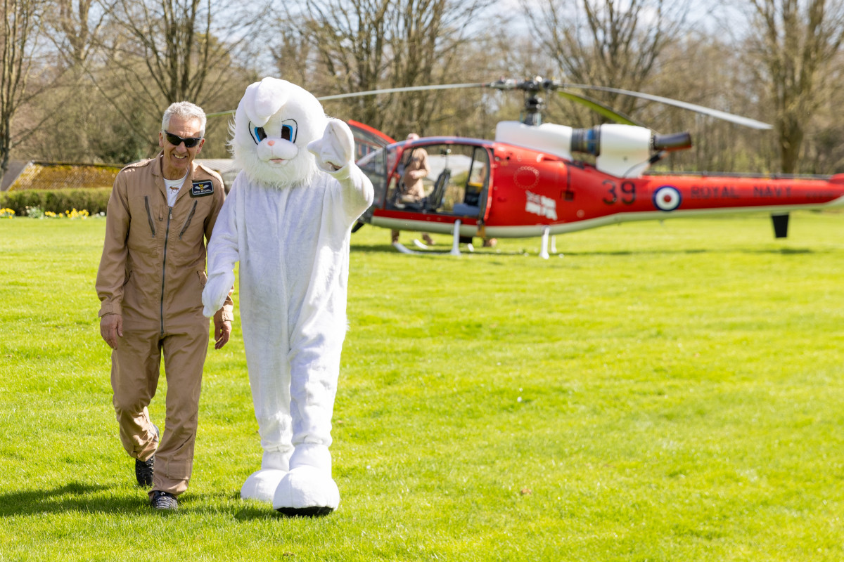 Easter bunny arrives in helicopter | News | Naomi House