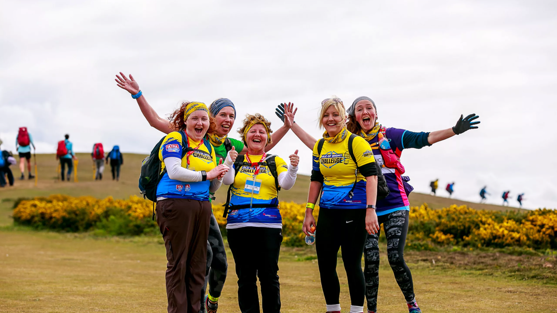 Group of ladies taking part in the Isle of Wight Ultra Challenge